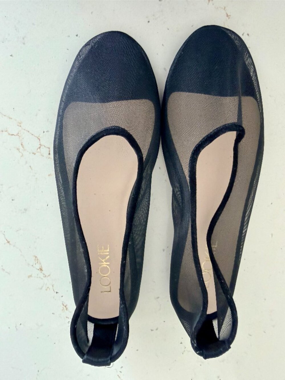 NWT Black Mesh Slip-On Ballet Flats Size 8.5